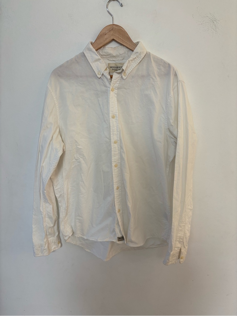 Denim & Supply Ralph Lauren - White Button-Down Shirt, Mens XL, 100% Cotton, GUC